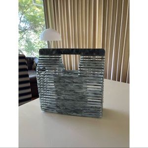 anthropolgie acrylic bag moss